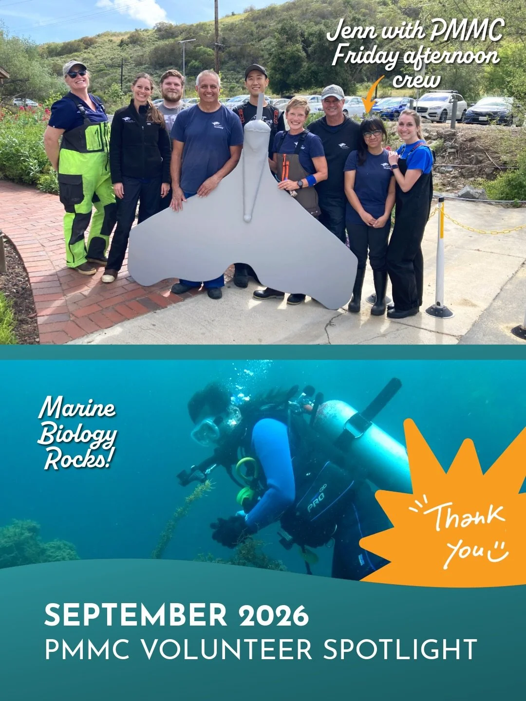 Meet our September Volunteer of the Month, Jennifer Huynh! 🩵
&nbsp;
Jennifer&rsquo;s journey with PMMC began in 2014 after visiting and connecting with our mission. As a UCLA graduate with a degree in marine biology, she knew she wanted to work more