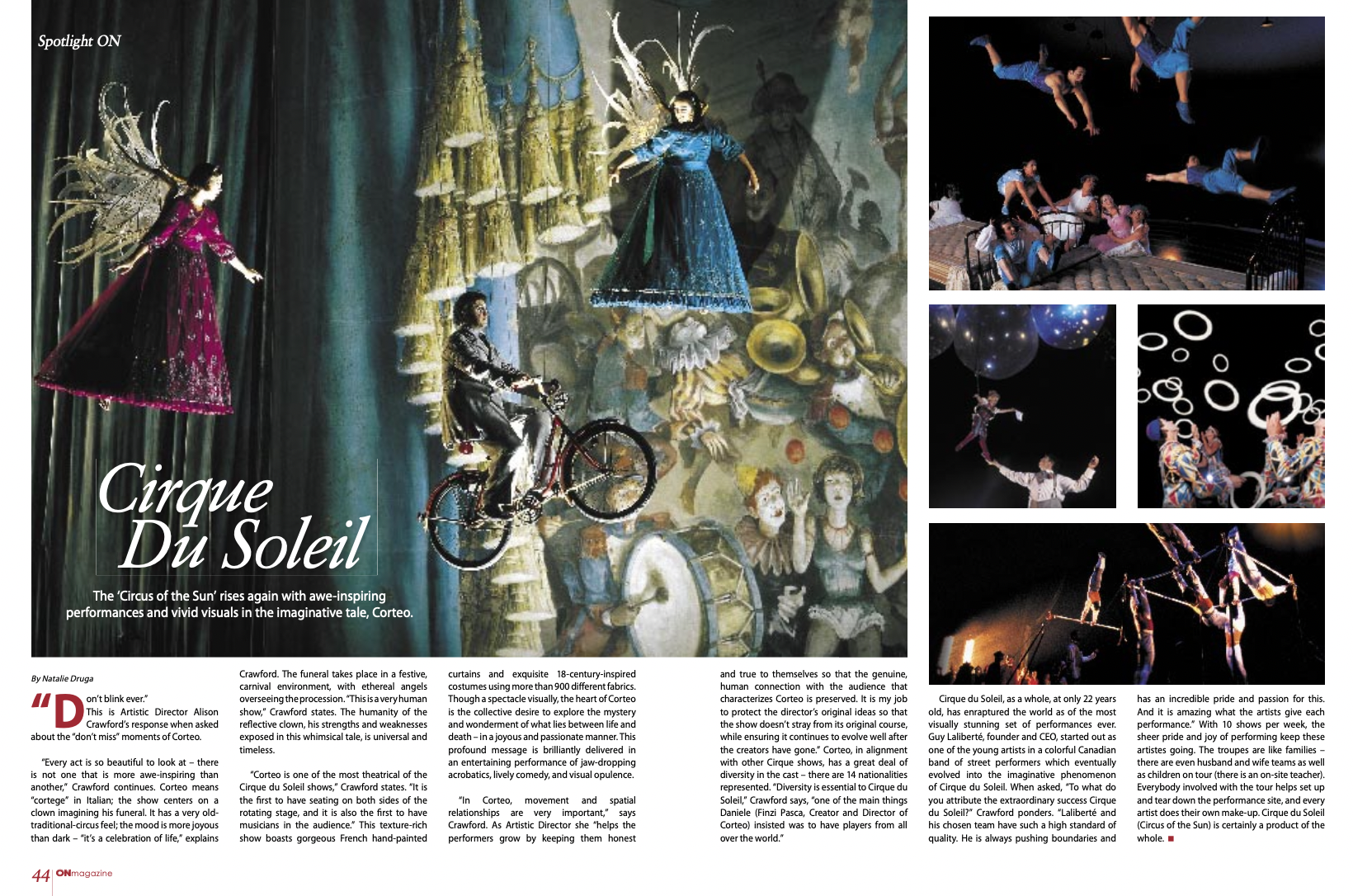 Cirque du Soliel (interview with Artistic Director of Cirque's Corteo)