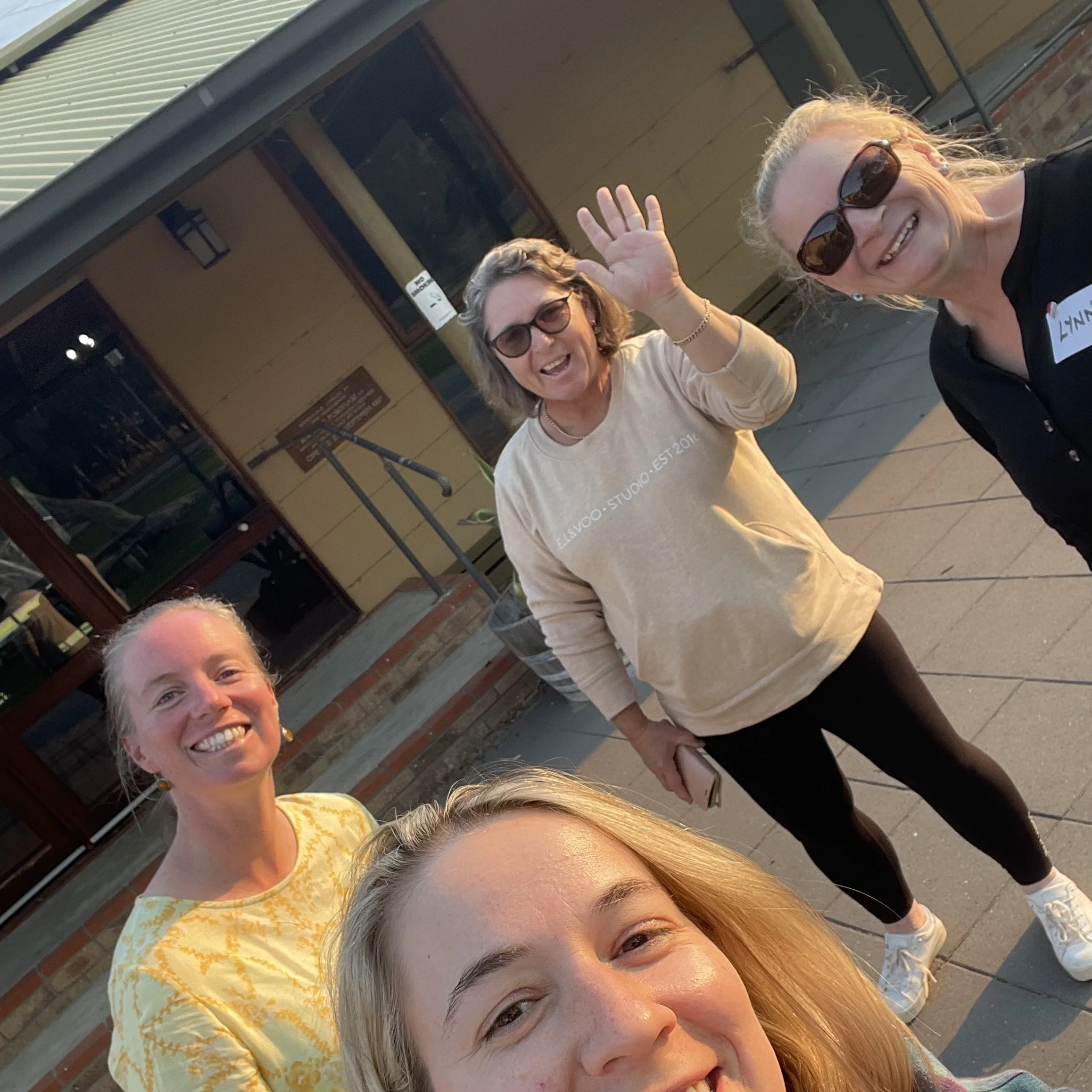 Facilitators catch up on a break