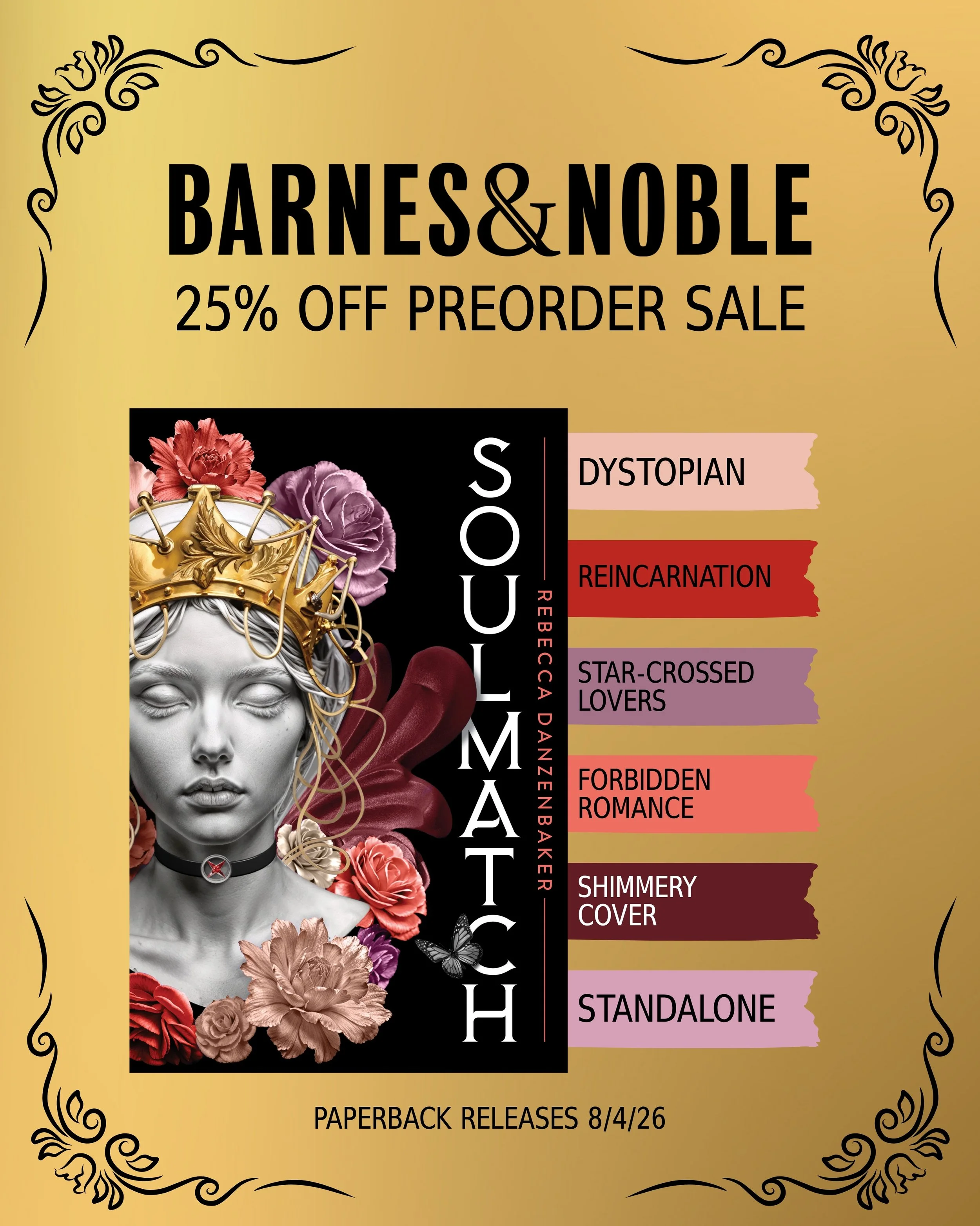Soulmatch preorder sale at Barnes & Noble. dystopian romance with reincarnation and star-crossed lovers.