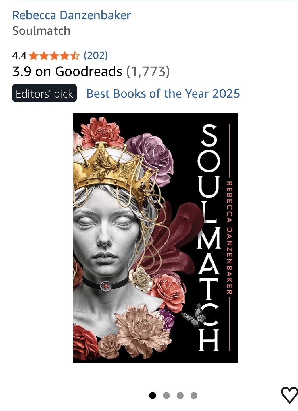Soulmatch by Rebecca Danzenbaker has surpassed 200 reviews on Amazon and was named one of the best books of the year.