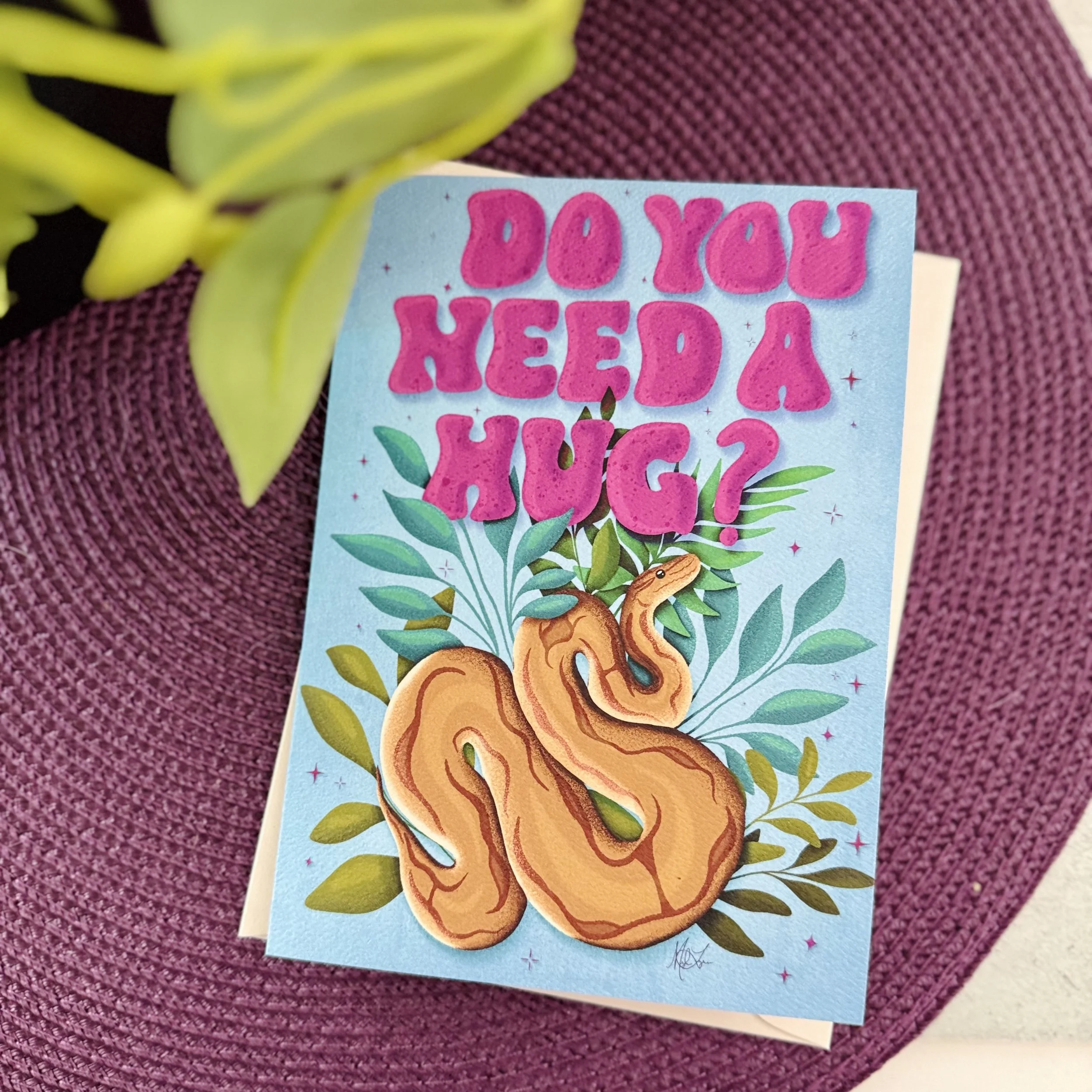 "Do You Need a Hug?" Snake themed Thinking of You card
