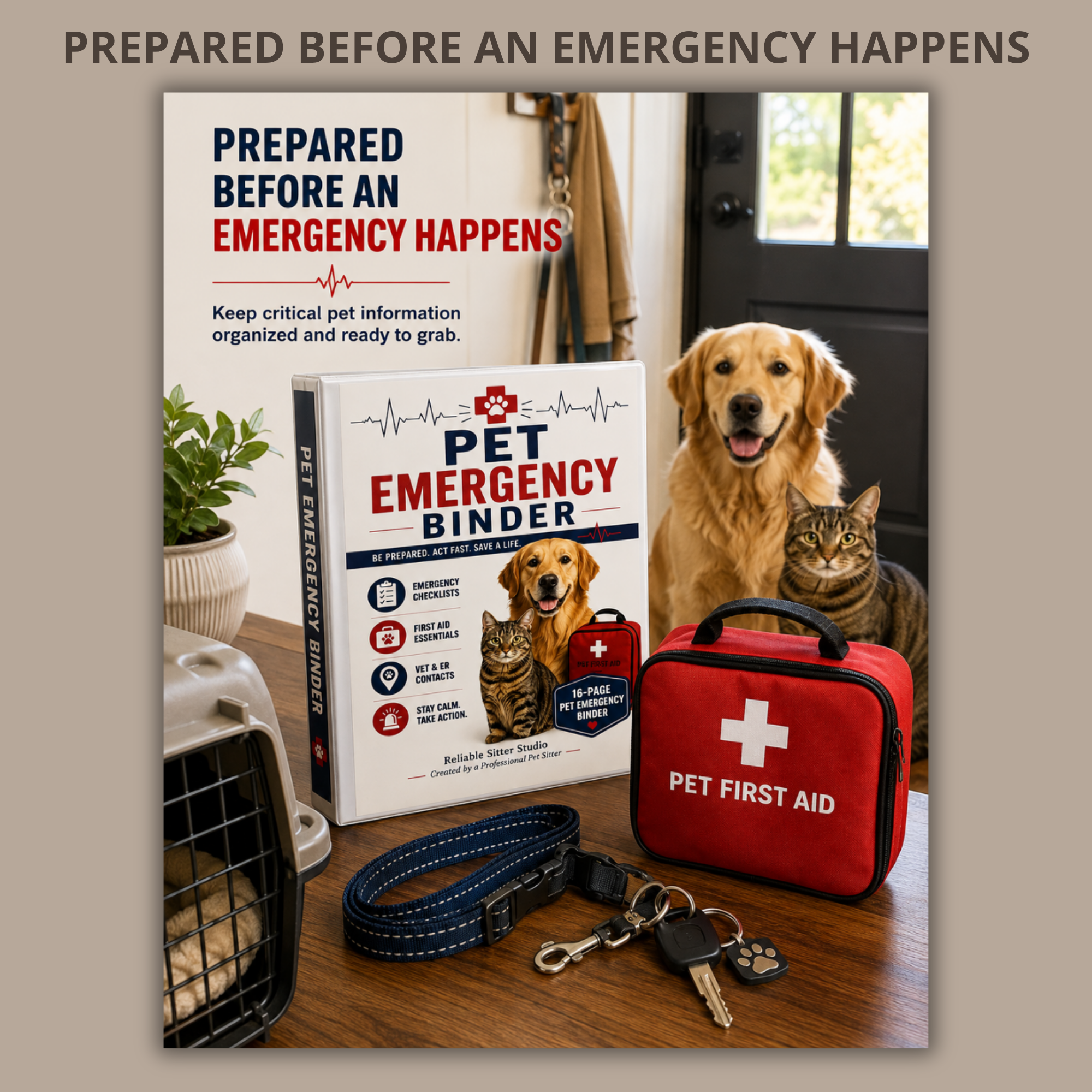 Pet Emergency Preparedness Binder printable for pet owners and pet sitters