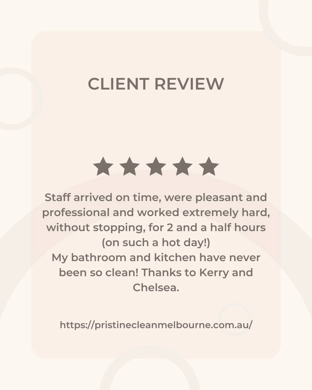 We value our client's feedback. That&rsquo;s how Pristine Clean keeps improving.
Every clean. Every client.