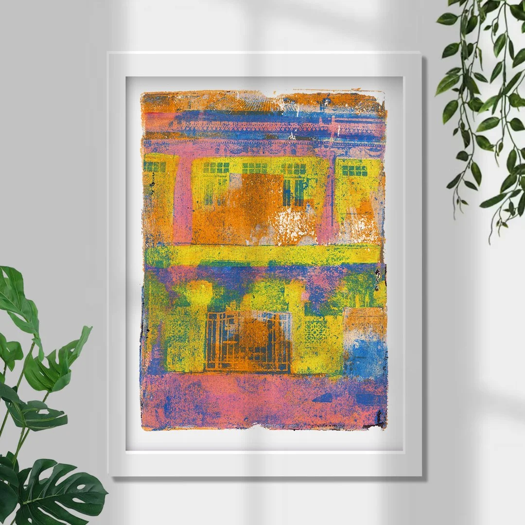 Peranakan Shophouse Print with White Frame.jpg