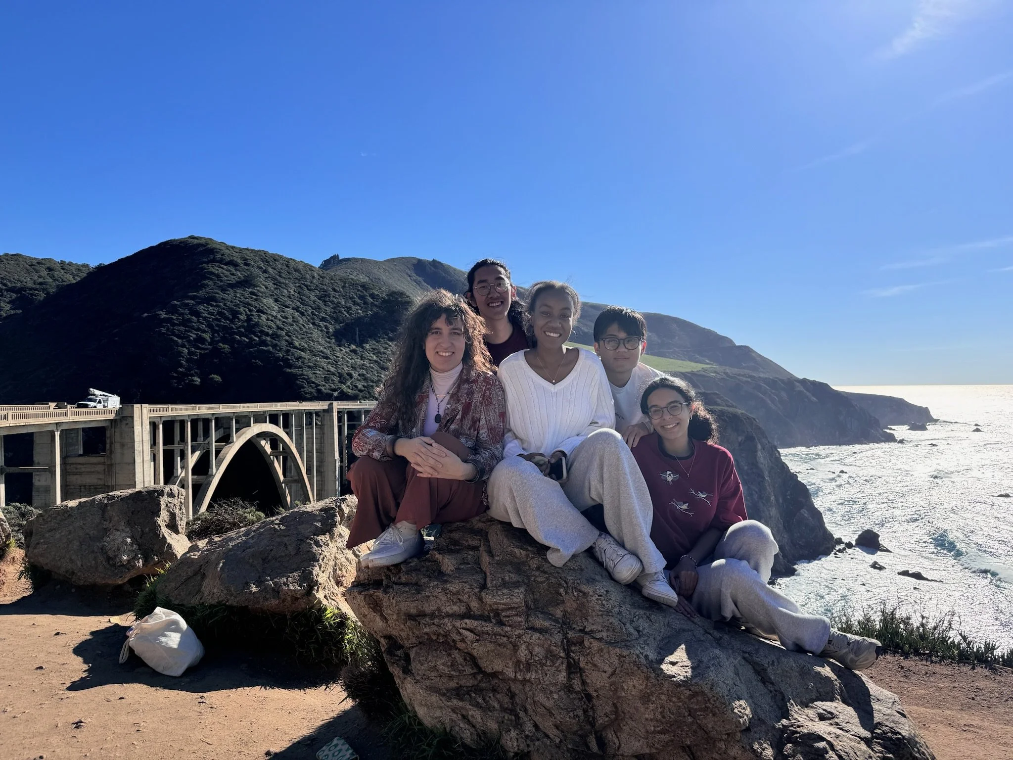 Peighton, Bowen, Flematu, Yuki, Salma at the Big Sur!