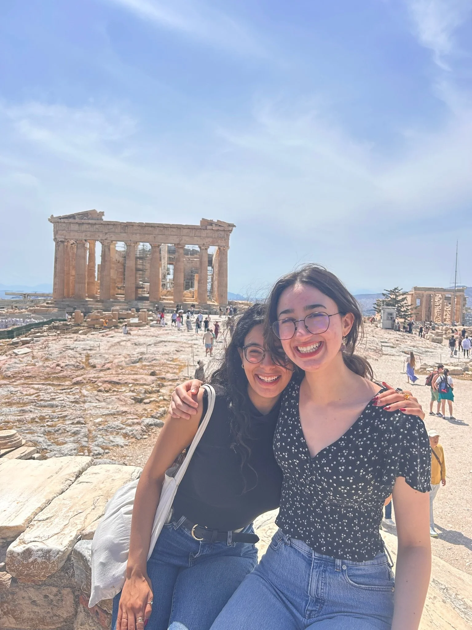 Natalie and Salma by the Parthenon in Greece!