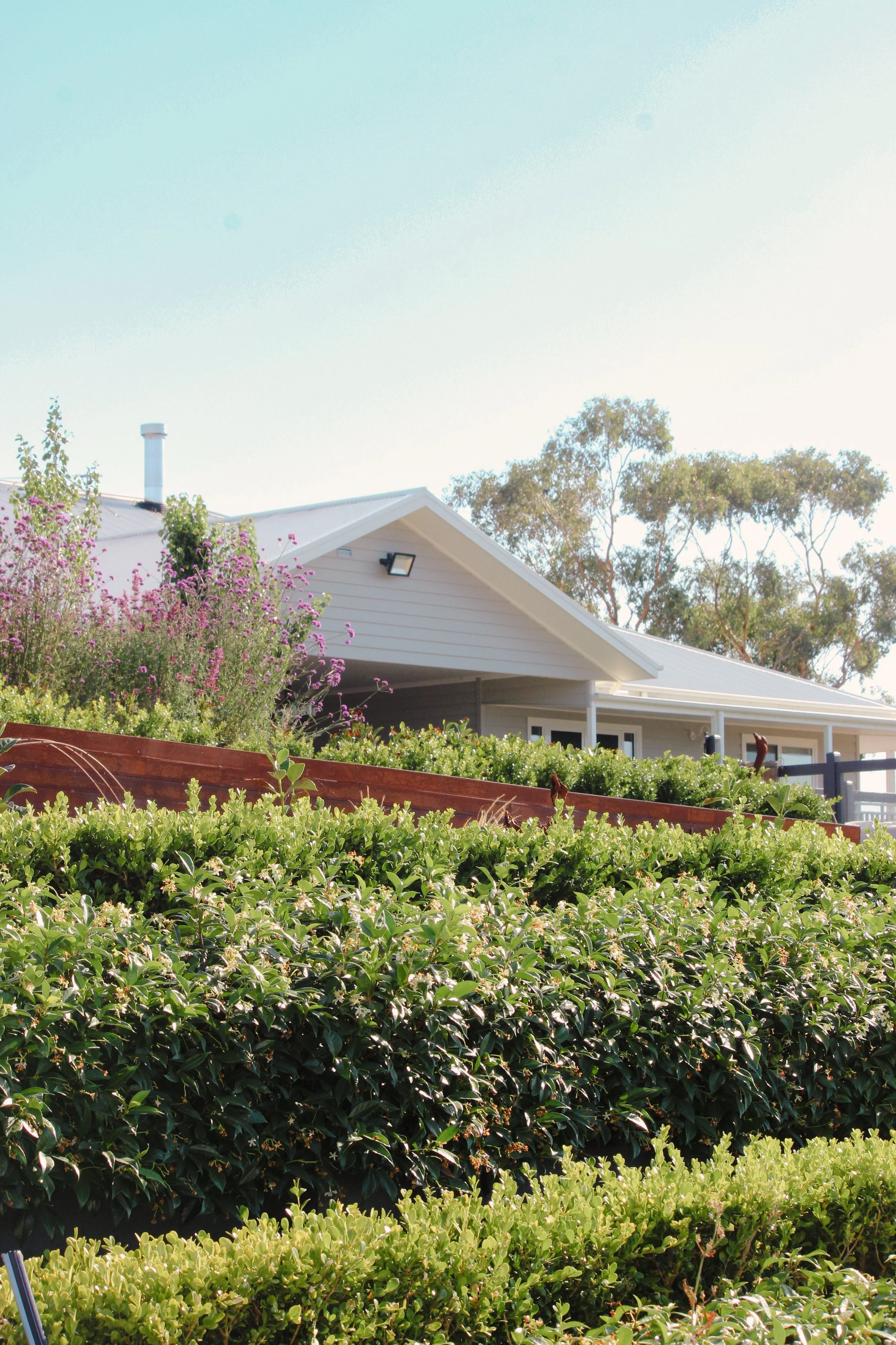 Landscape Design, Garden Design, country estate, formal hedges, tiered hedging, mild steel