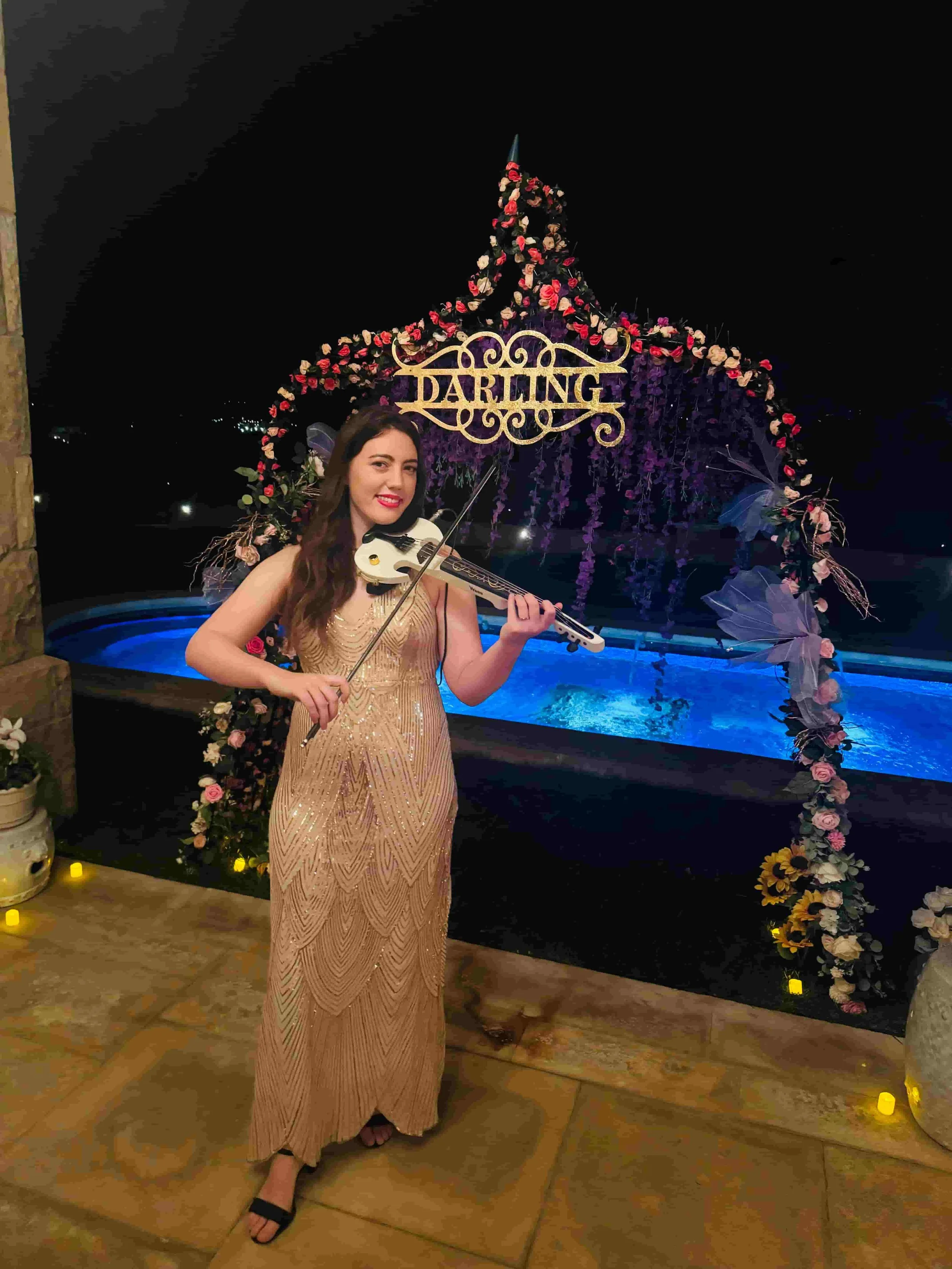 electric violinist performing at luxury event in Beverly Hills