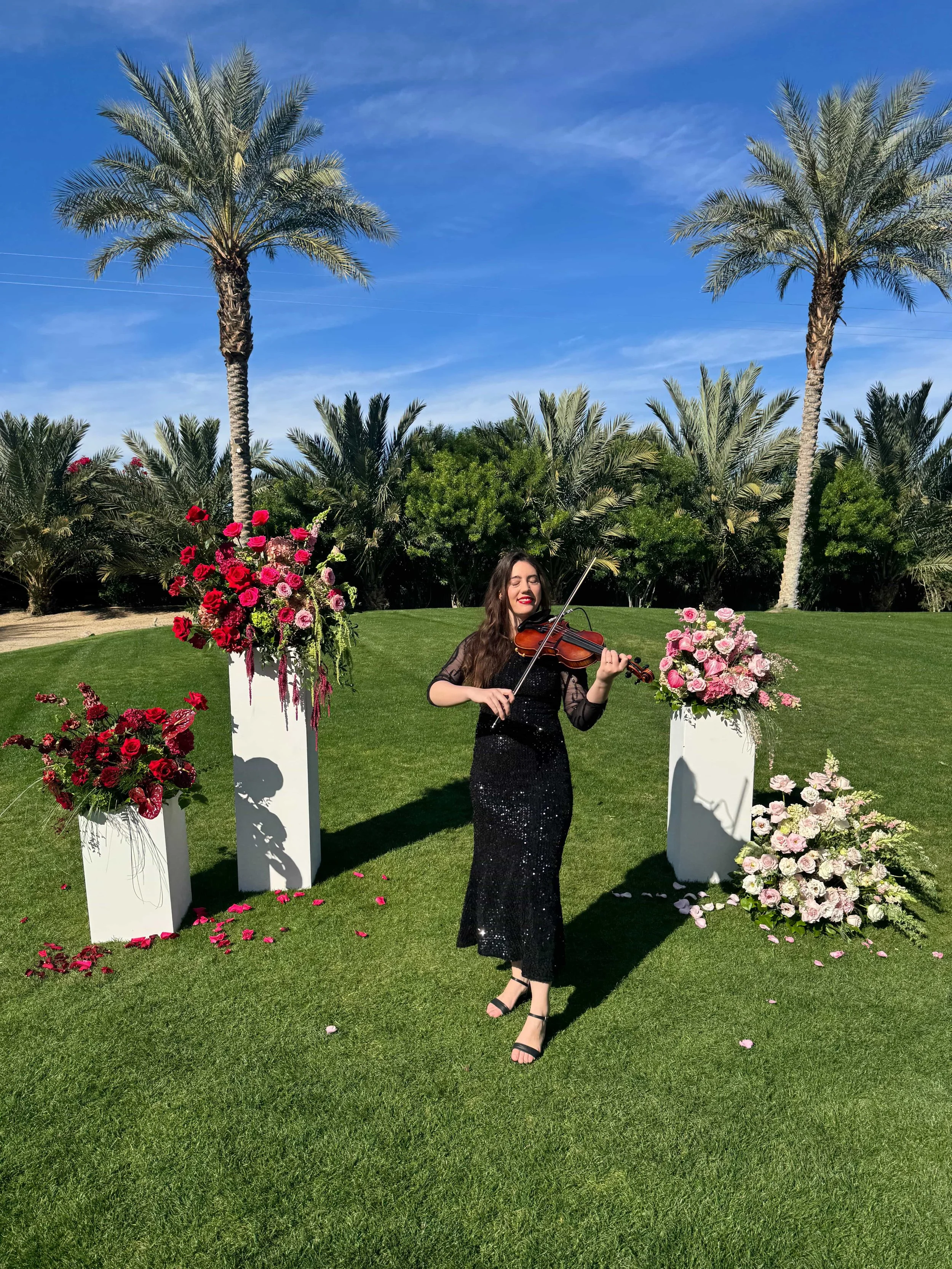 luxury wedding violinist performing in Bel Air Los Angele