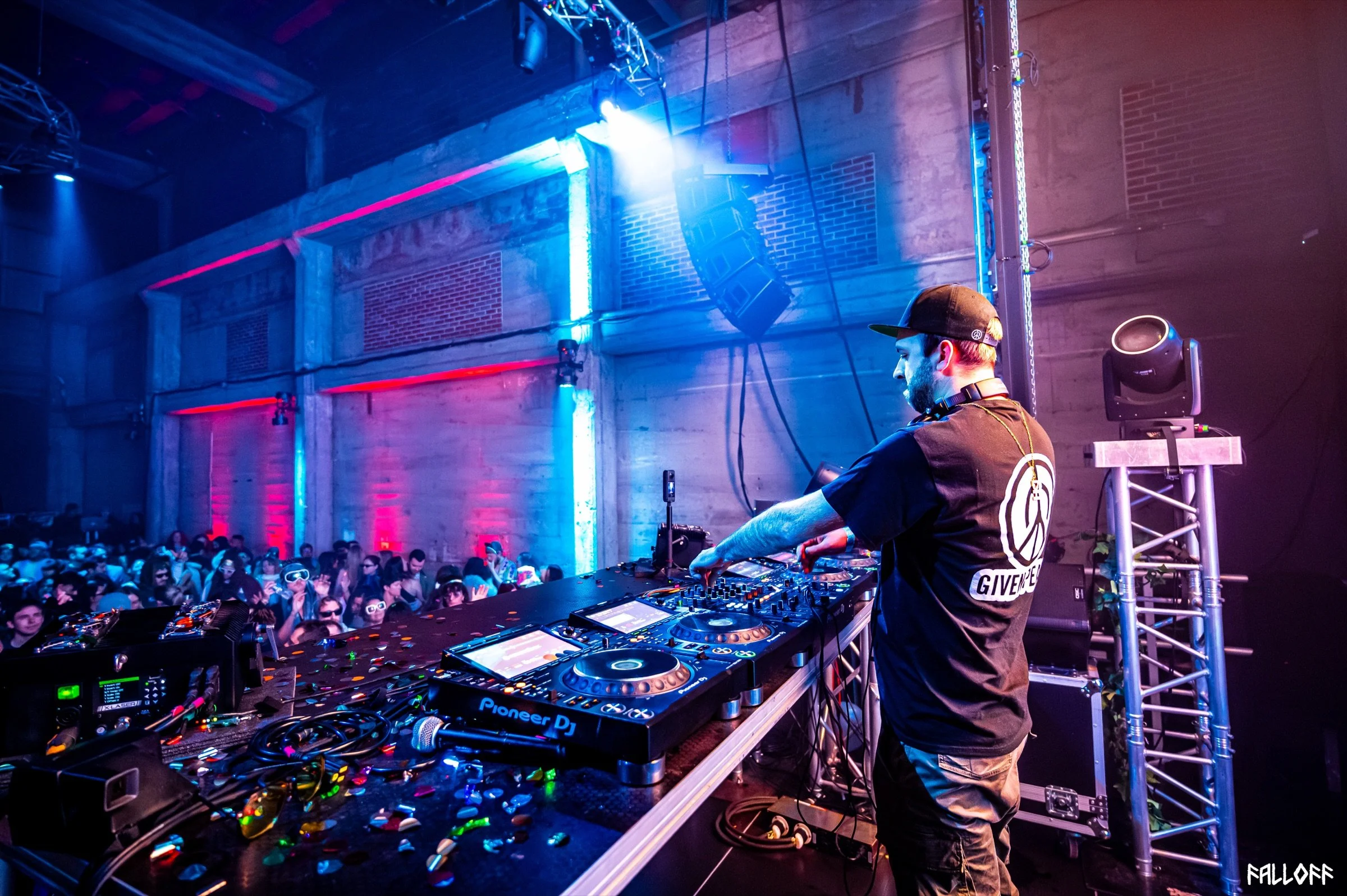 Given Peace DJing live at the decks — photo by Falloff Pix Media