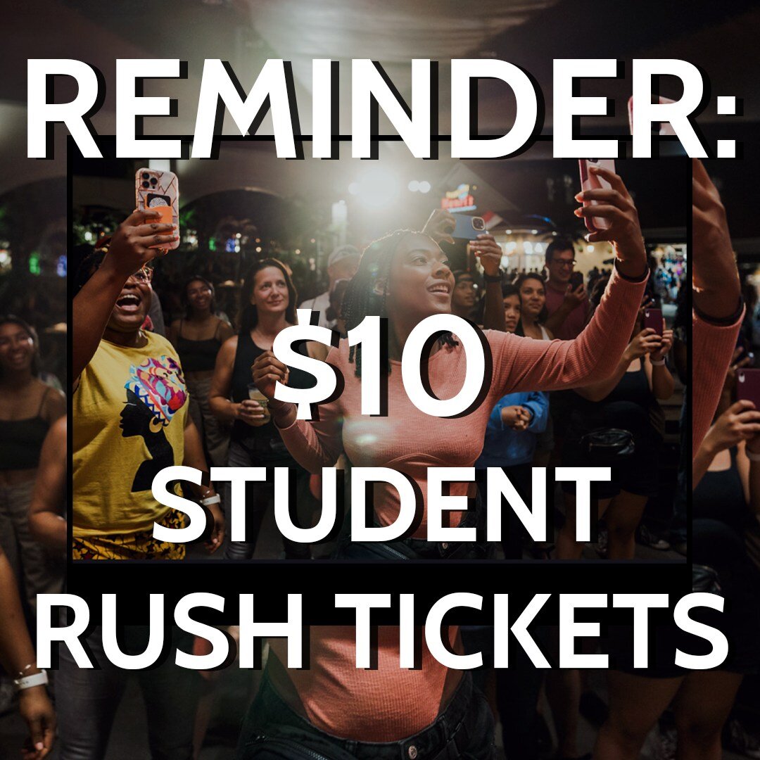 📢❗ Attention students! 
Don't forget about our exclusive Student Rush tickets! 🎟️
Get $10 Student Rush Tickets at door times of any shows with valid student id, if available. 

To check for availability, email: tickets@thecedar.org