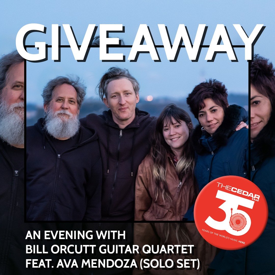 ☀️🎉FRIDAY GIVEAWAY🎉☀️
Enter this giveaway for a chance to see BILL ORCUTT GUITAR QUARTET FEAT. AVA MENDOZA (SOLO SET) on the Cedar stage on May 6th!
We're giving away two pairs of tickets to Monday night's show. PLUS, 2 drink per pair of tickets wo
