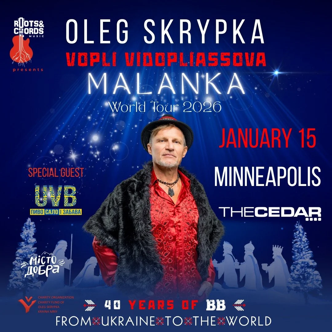 The Cedar Presents
VOPLI VIDOPLIASSOVA with Ukranian Village Band
Thursday, January 15, 2025 / Doors: 7:00 PM / Show: 7:30 PM
All Ages
Standing

After their packed 2025 Minneapolis debut, Ukraine&rsquo;s legendary Vopli Vidopliassova return on Januar