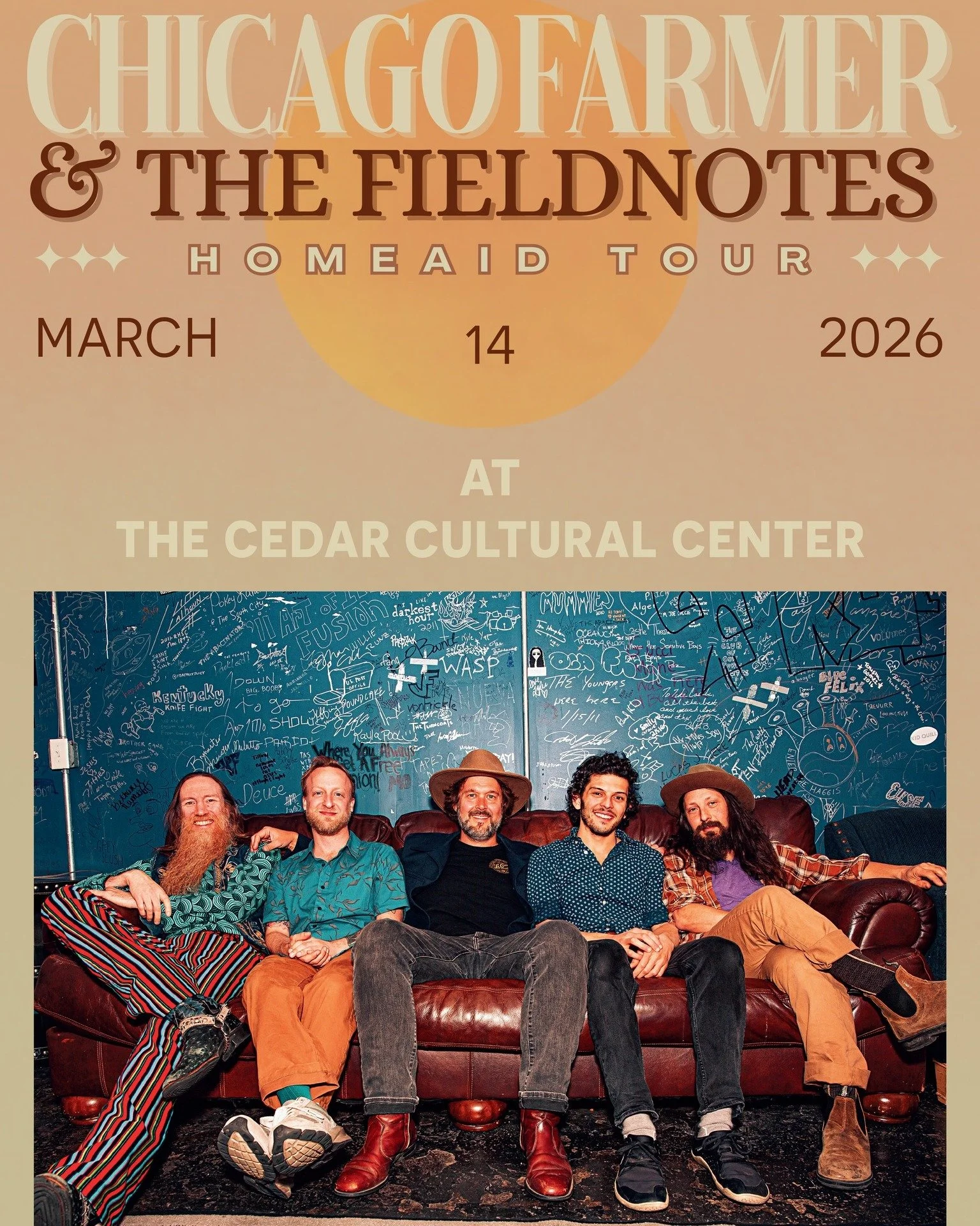 The Cedar Presents
CHICAGO FARMER
Saturday, March 14, 2026 / Doors: 7:00 PM / Show: 8:00 PM
All Ages
Seated

&ldquo;After a few listens to the record it becomes apparent that Chicago Farmer has a refreshingly firm grip on where he comes from. The son