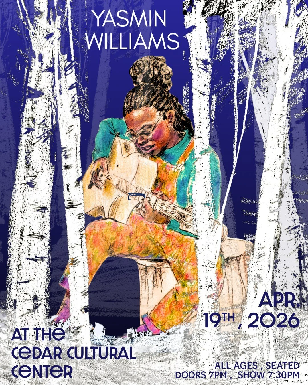 The Cedar Presents
YASMIN WILLIAMS
Sunday, April 19, 2026 / Doors: 7:00 PM / Show: 7:30 PM
All Ages
Seated

Yasmin Williams is one of the most innovative voices in guitar playing today, crafting rich instrumental compositions that sway from tradition
