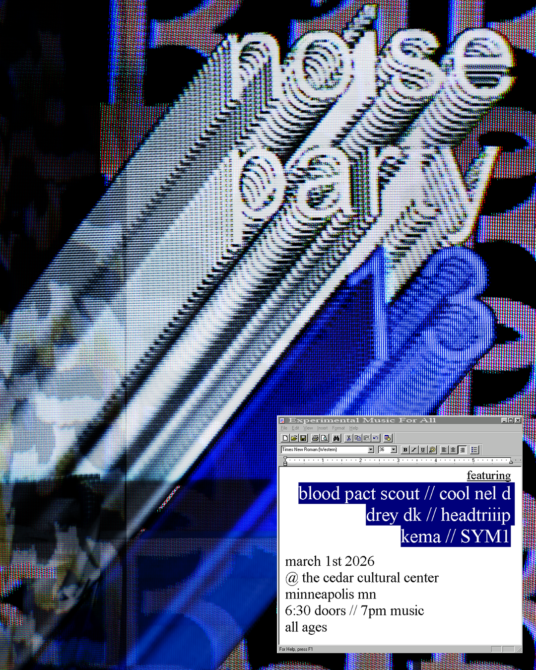 Noise Party 13 featuring blood pact scout, cool nel d, drey dk, headtriiip, Kema, and SYM1