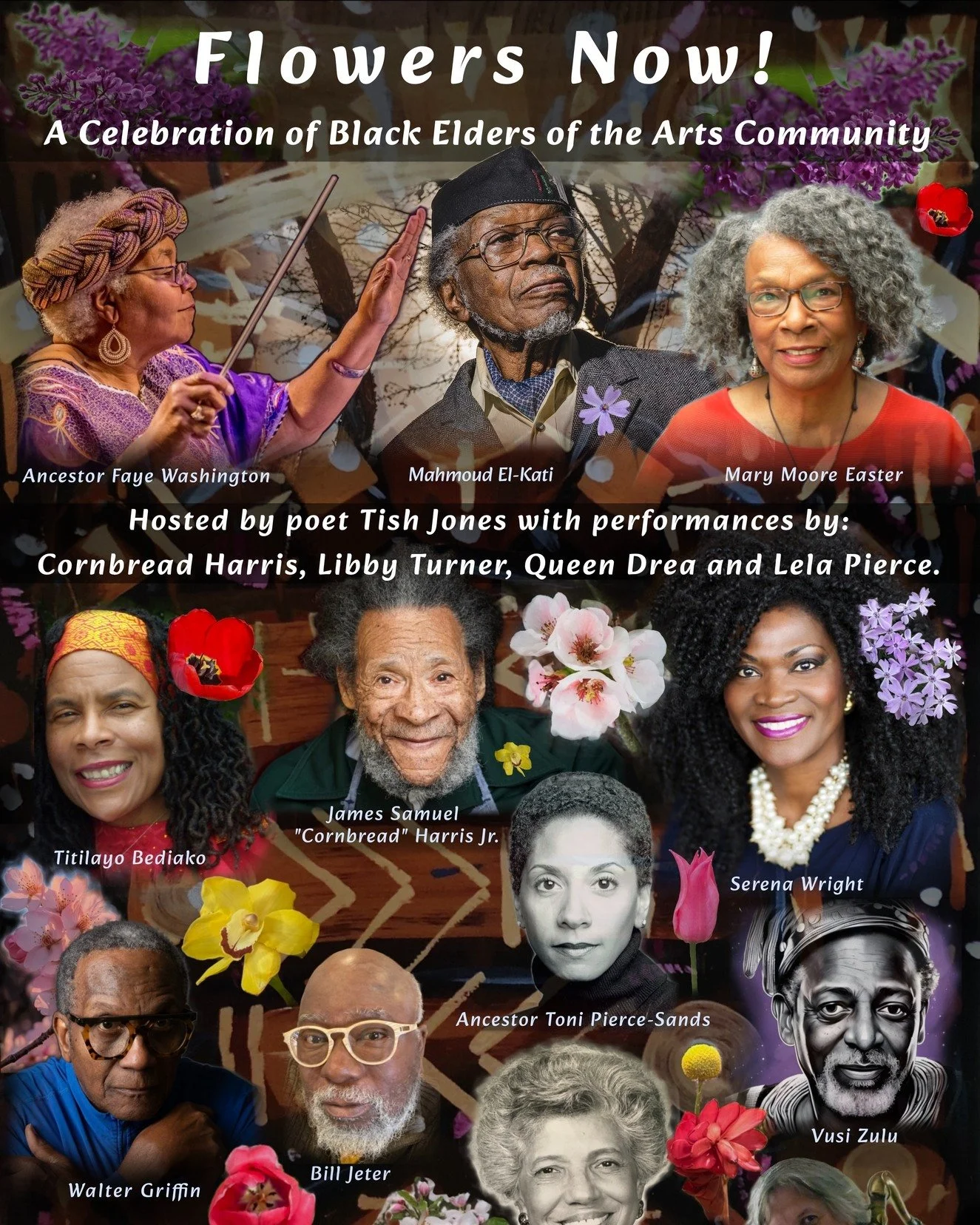 The Cedar Presents 
Flowers Now!
Sunday, May 31, 2026/ Doors: 4:00 PM / Show: 4:30 PM
All Ages
Seated

The Givens Collection of African American Literature and Life is proud to present its next iteration of Flowers Now!, a performance and awards cere