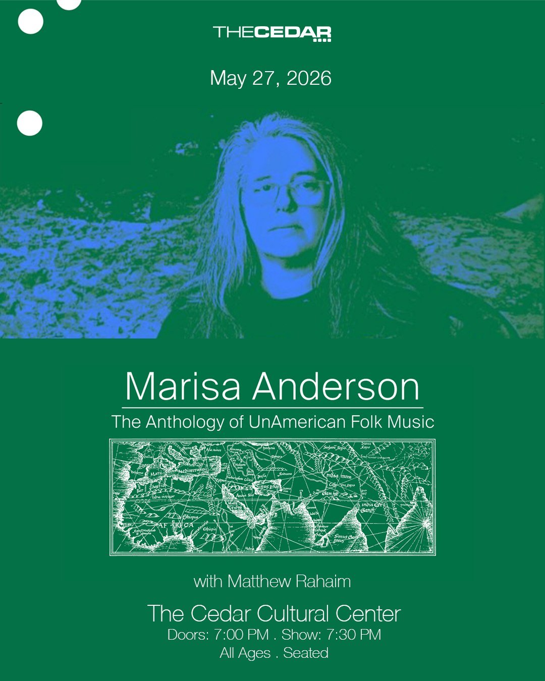 Recommended by the Star Tribune AND Racket = don't miss. 
Marisa Anderson headlines the Cedar on Wednesday, May 27.

Get tickets: https://www.thecedar.org/events/marisa-anderson