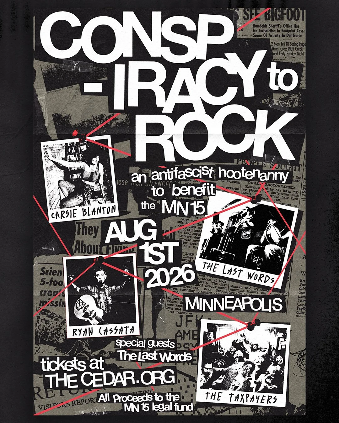 CONSPIRACY TO ROCK: An antifacist hootenanny to benefit the MN 15
