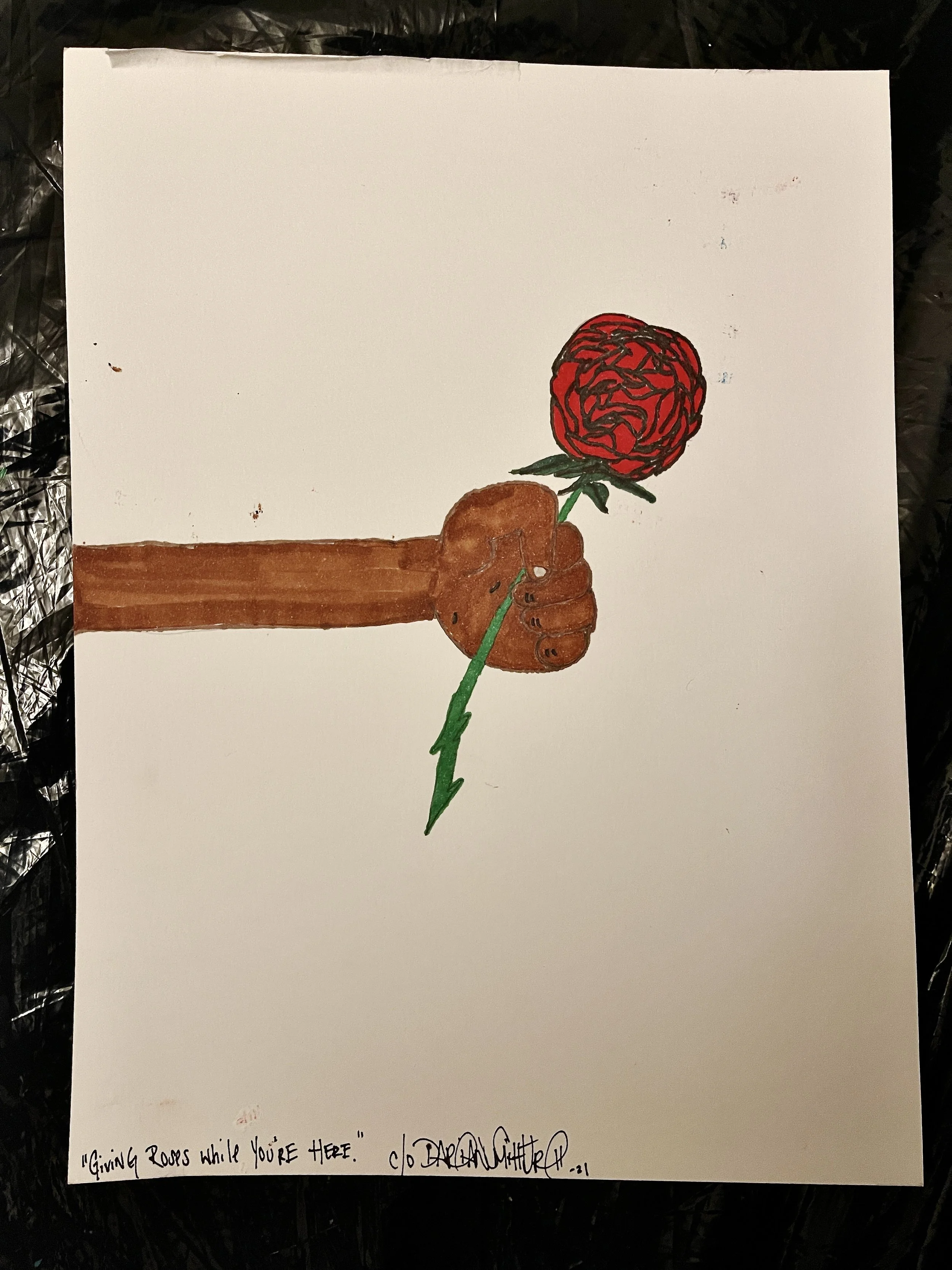 GIVING ROSES WHILE YOU'RE HERE