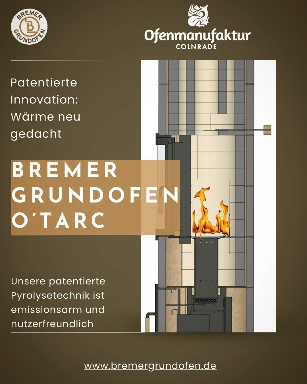 🔥 Mit dem von uns entwickelten und patentierten O&rsquo;Tarc&reg; Pyrolyse-Verbrennungssystem erleben Sie eine neue Dimension des Heizens. Es produziert weniger Emissionen als herk&ouml;mmliche Feuerst&auml;tten und verbindet so Eleganz mit Umweltbe