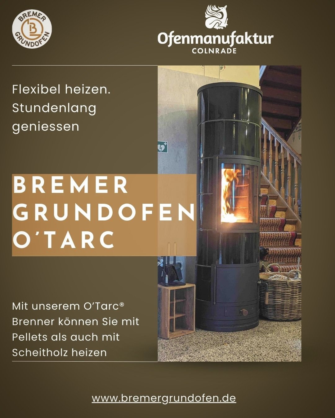 Flexibel entscheiden ob man mit Pellets oder Holzscheiten heizen m&ouml;chte ganz ohne Strom.