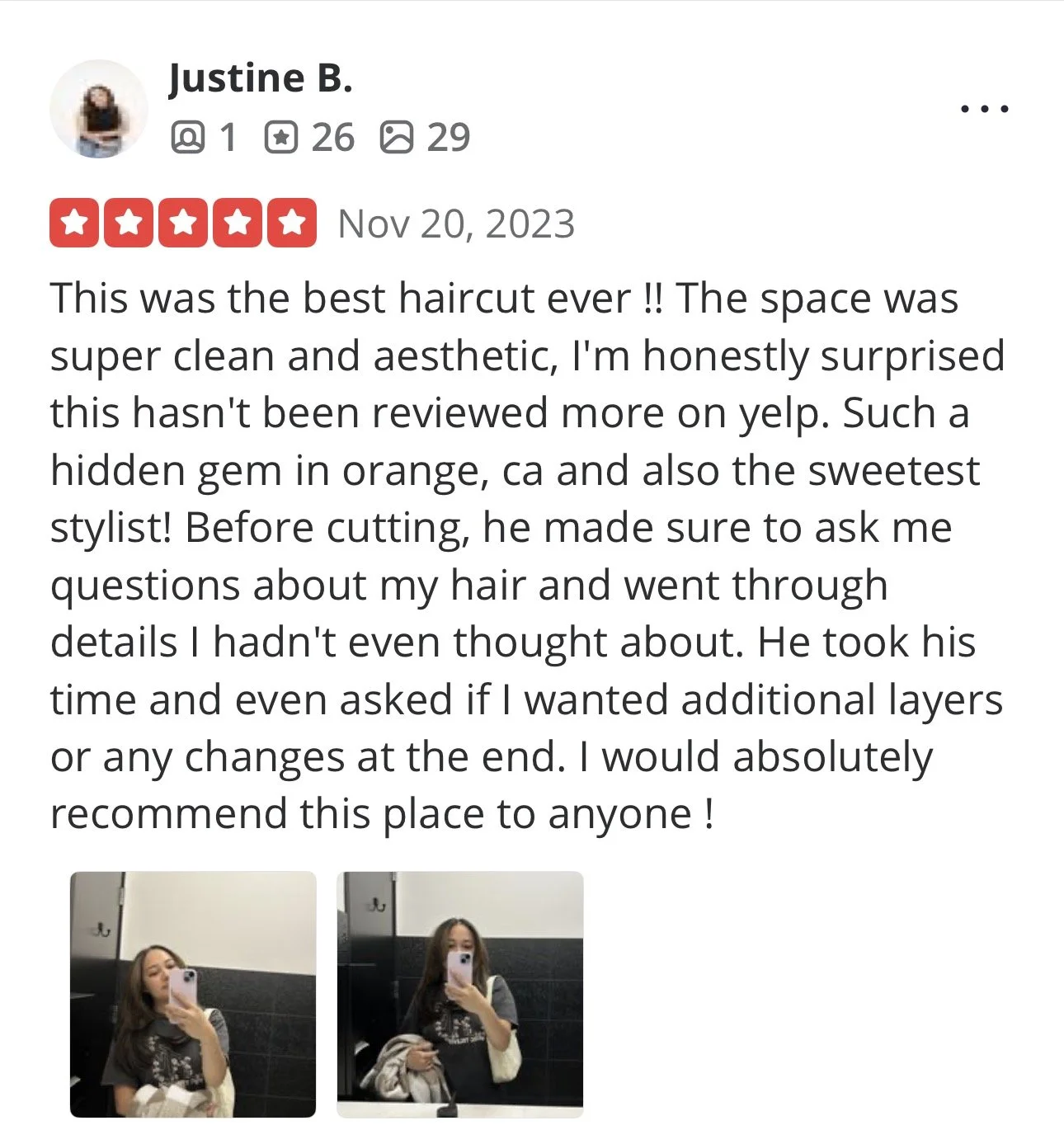 A person taking mirror selfies in a bathroom, wearing a black t-shirt and holding a beige sweater in one of the photos.