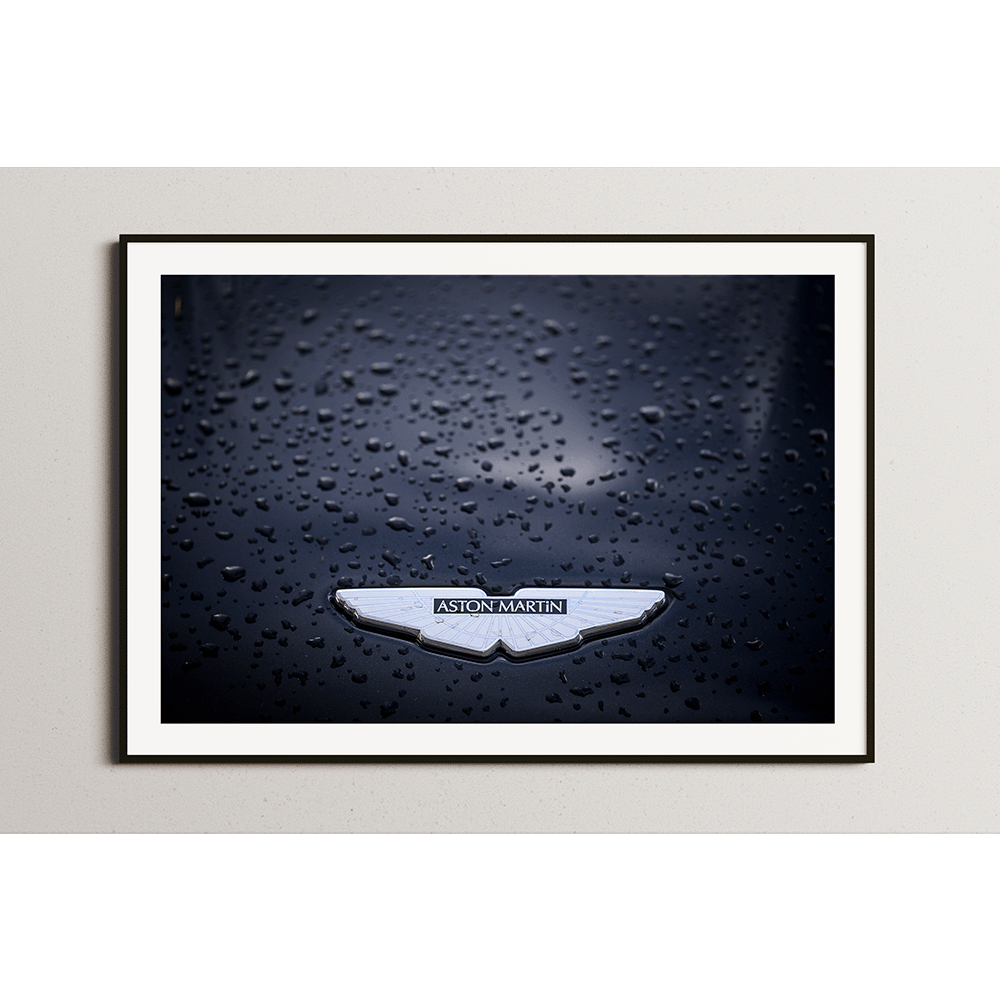 Drops of rain on an Aston Martin