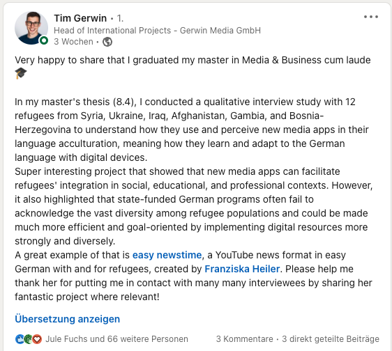 01.08.2023: Empfehlung von Tim Gerwin