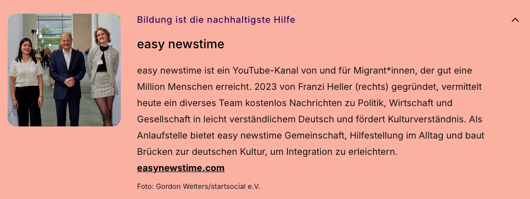 01.09.2024: Nominierung beim emotion-Award für den Sonderpreis: Hand in Hand