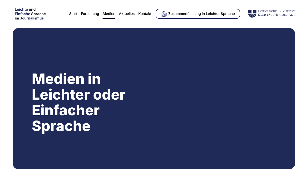 09.08.2024: Nennung von easy newstime auf der Seite der Katholischen Universität Eichstätt-Ingolstadt