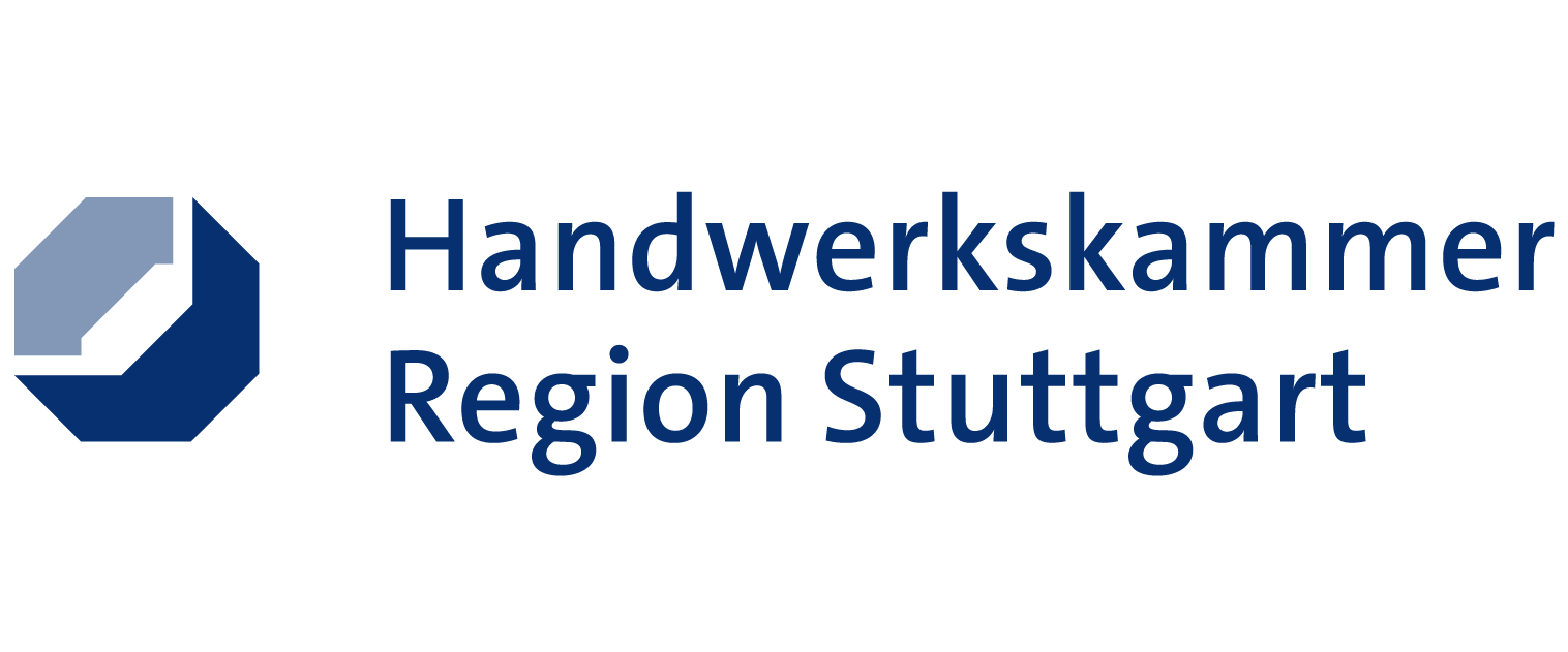 Logo der Handwerkskammer Region Stuttgart, bestehend aus einem geometrischen Symbol und dem Text 'Handwerkskammer Region Stuttgart'.