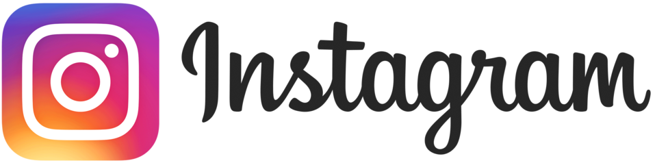 Instagram-Logo neben dem Schriftzug 'Instagram' in Schwarz auf weißem Hintergrund.