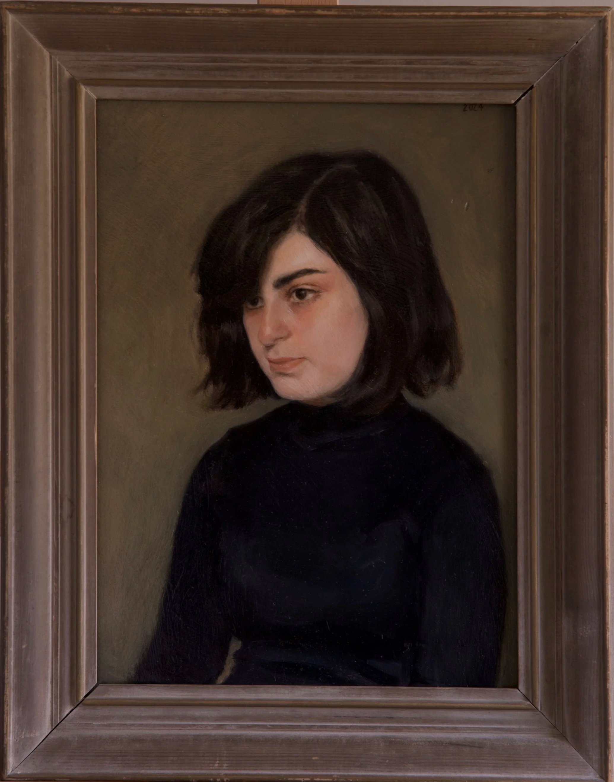"Portrait of my little sister" - 2024 - oil on board - 33 x 44 cm - available