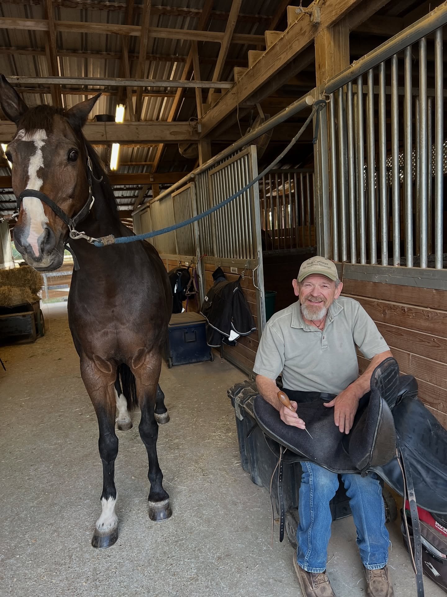 America and W love when Mike Corcoran  arrives to refit the custom saddles he built for them. So do I. It&rsquo;s amazing to sit in the next day.