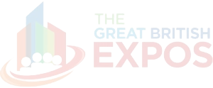 Partial logo for The Great British Expo with colorful text and abstract shapes.