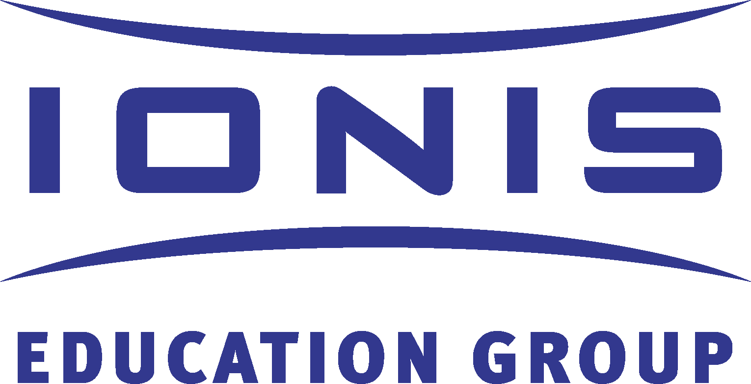The logo of Ionis Education Group in blue text with curved lines above and below.