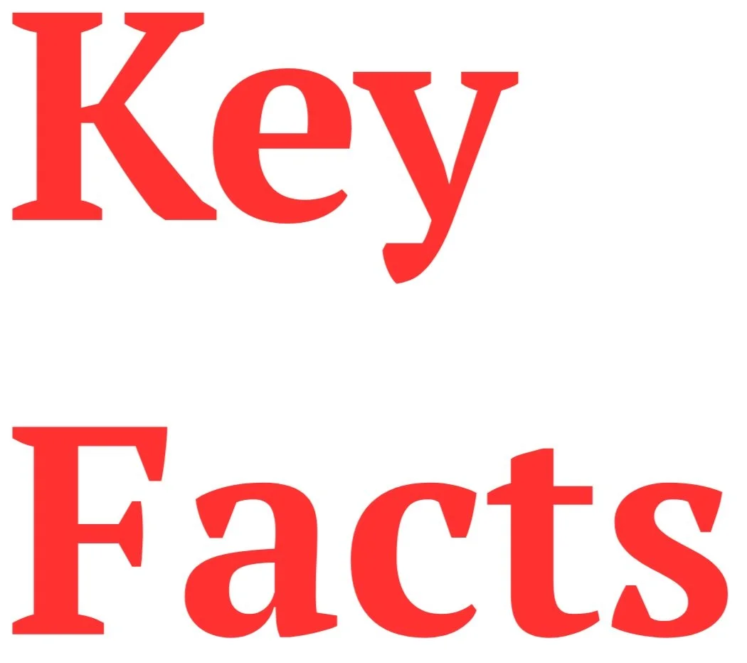 The image features the words 'Key Facts' written in large red font, with 'Key' positioned on top of 'Facts'.