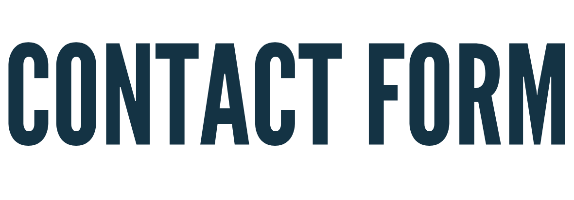 Text that reads 'CONTACT FORM' in large, dark blue letters.