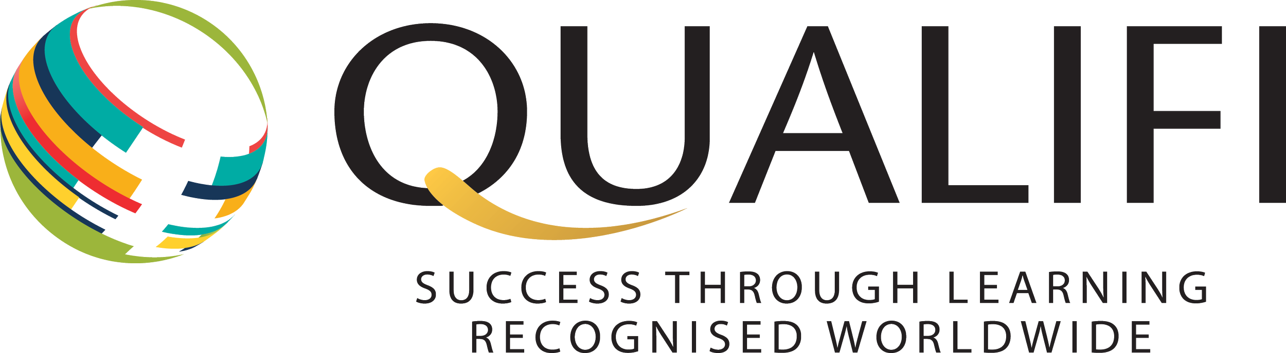 The logo of QUALITE, featuring a multicolored globe icon, with the text 'QUALITE' beside it, and the words 'Success through learning recognized worldwide' underneath.