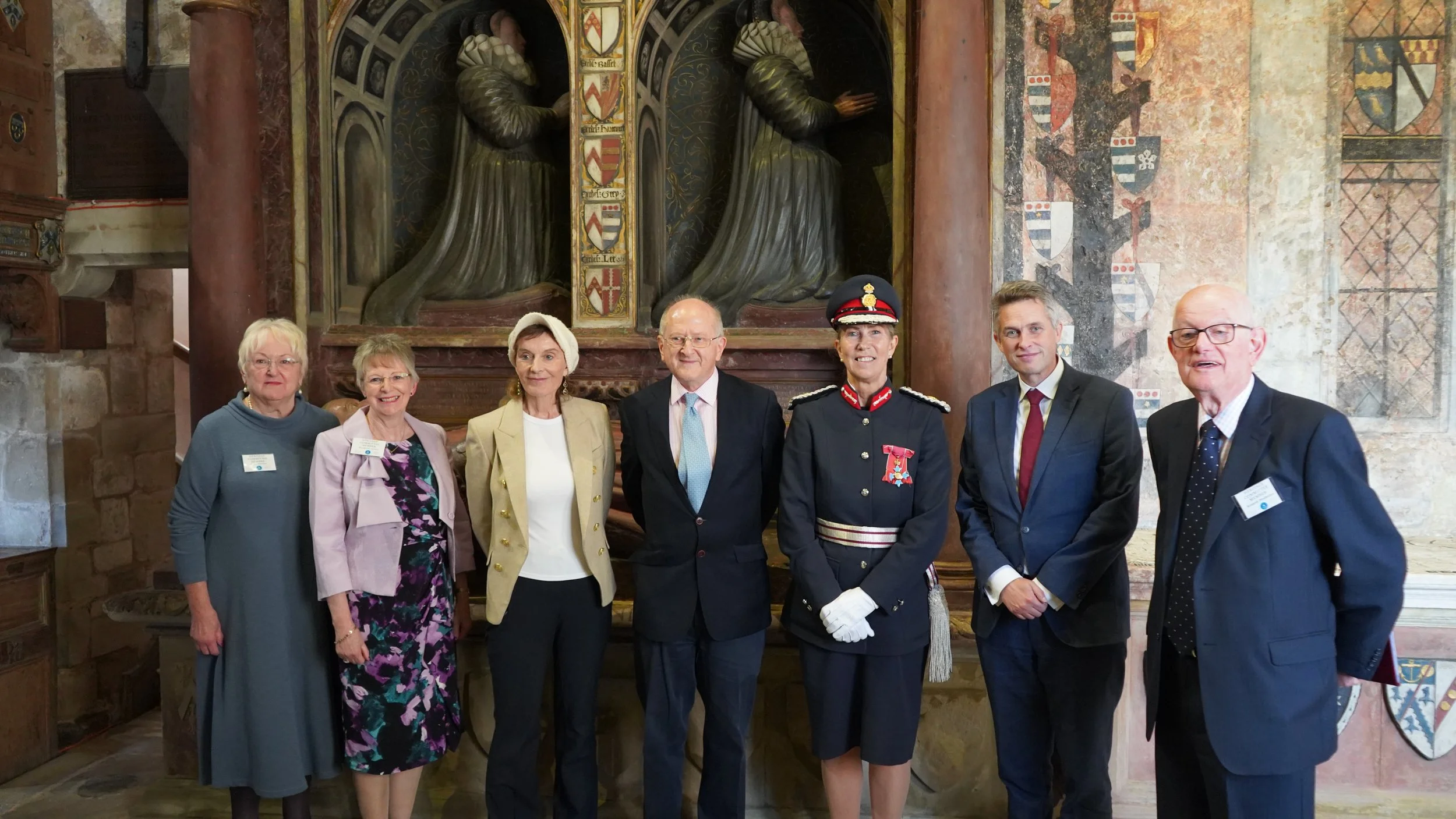 Left to Right - Janet Dawson, Elizabeth Jarrett, Lady Harrowby, Lord Harrowby, the Lord Lieutenant, Sir Gavin Williamson MP, Ken Pemberton