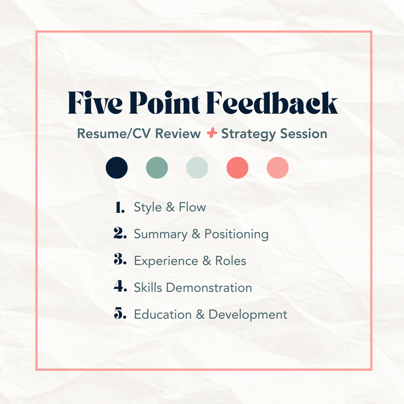 Five Point Feedback + 30-Minute Strategy Session