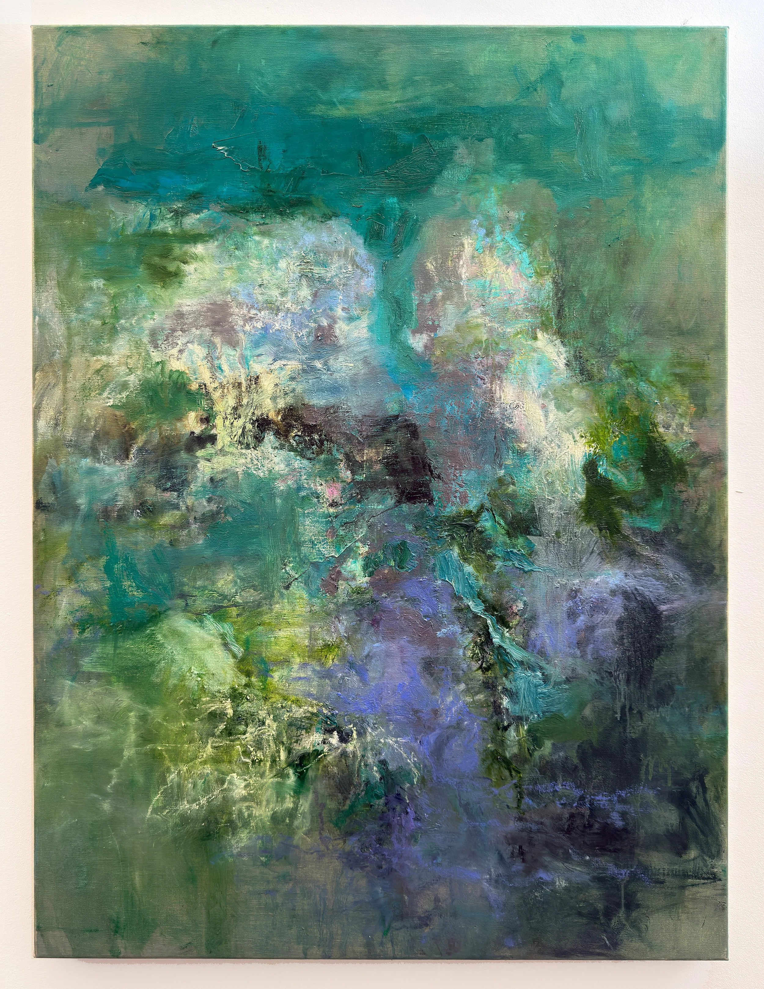 Moss Murmur, 2026, oil on linen, 40 x 30 in.