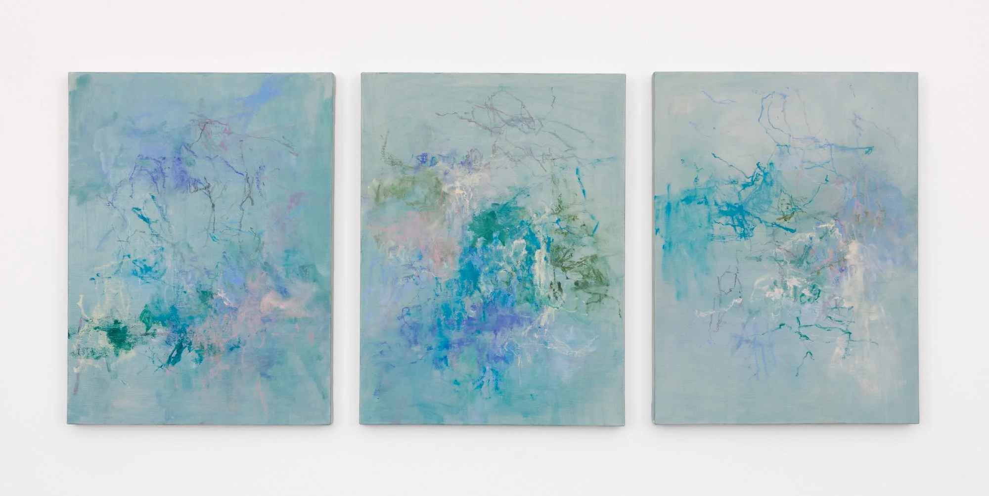 Leg-lisp #1, #2, #3, 2026, oil on linen, 24 x 18 in. each