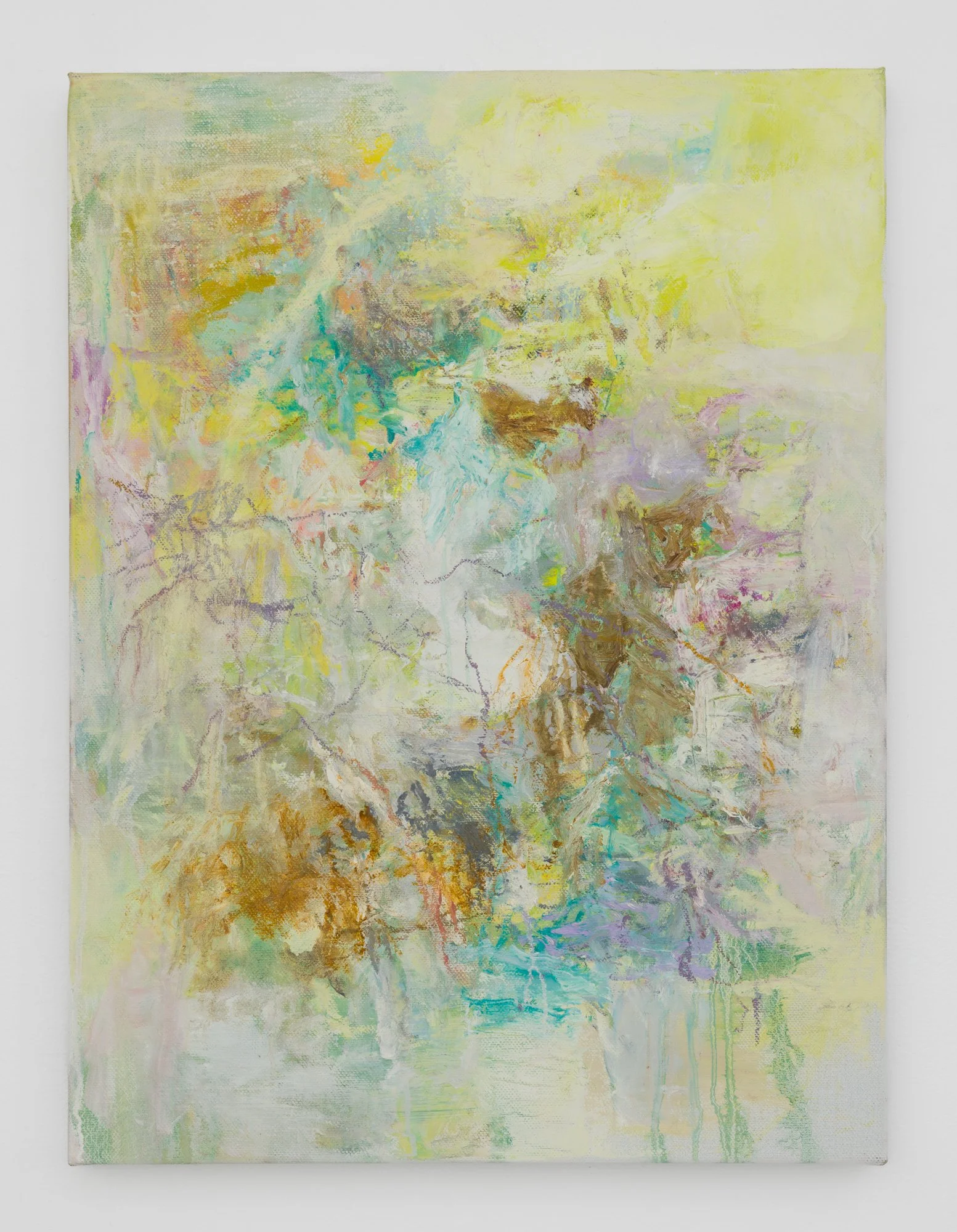 Yellow Stumbling Blocks, 2024, oil on linen, 32 x 24 inches