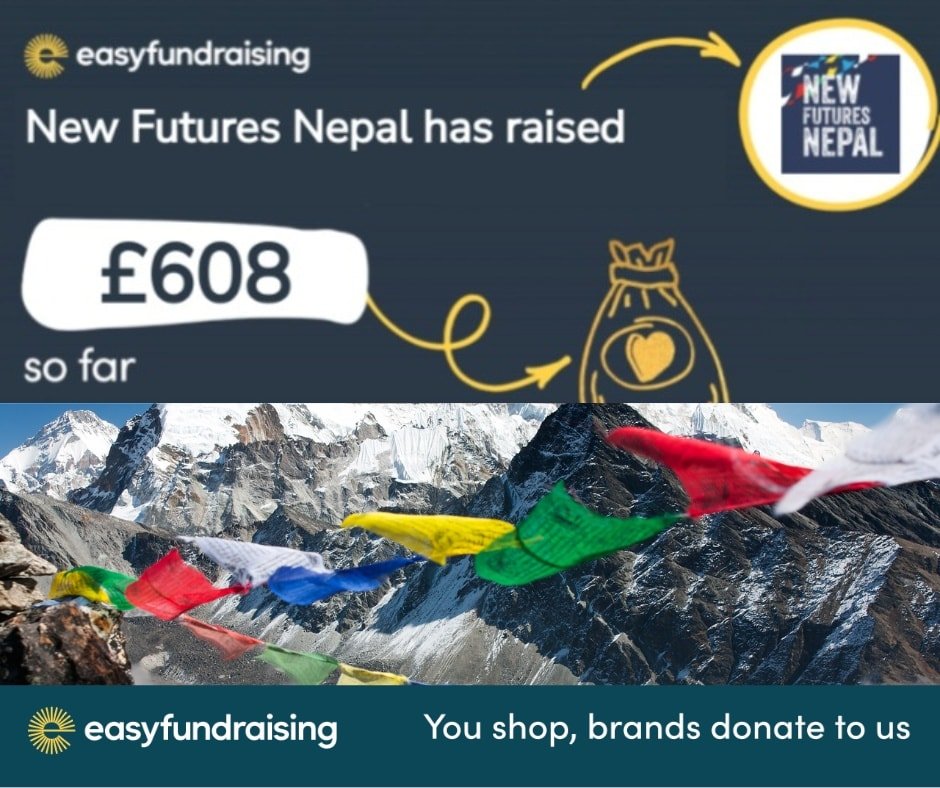 Congratulations! New Futures Nepal has raised &pound;608.39 which means we're in the top 50% of causes on easyfundraising! With over 190,000 causes signed up, that's an amazing achievement!

Keep up the great work!

For every new supporter we sign up