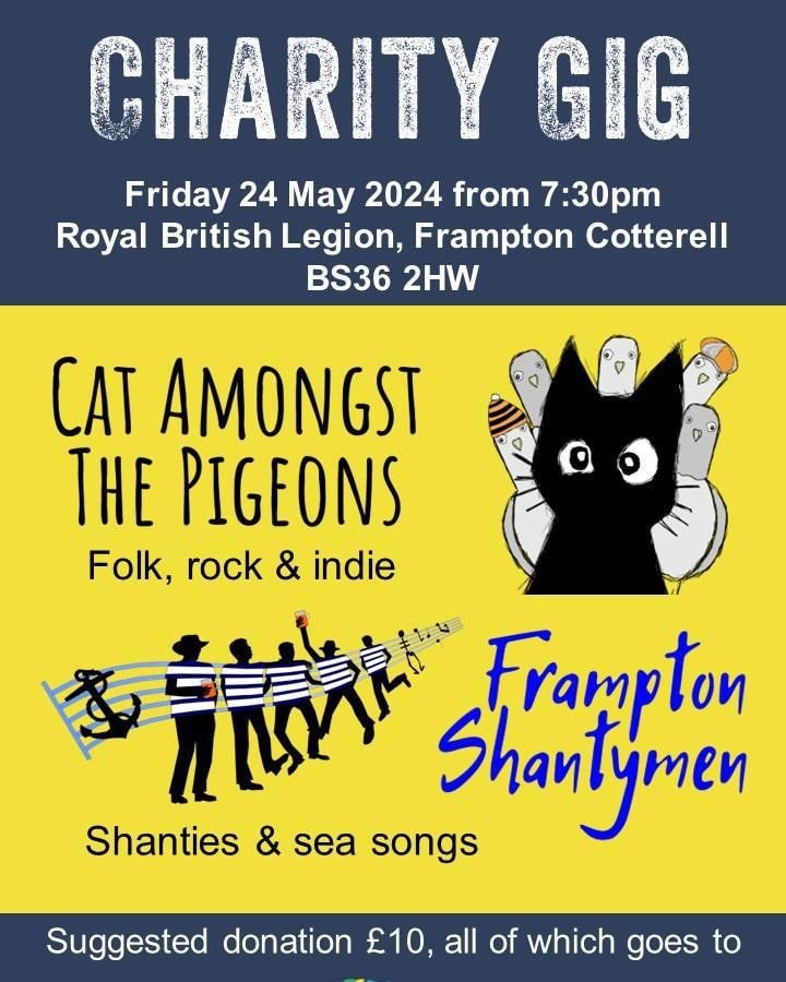 We can't wait for for our music extravaganza raising money for Manadala House taking part from 7.30pm this Friday at the Royal British Legion, Frampton Cotterell.

Sea shanties meet folk, rock, &amp; indie - what's not to like? It's two years since t