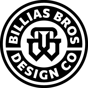 Billias Bros black and white badge logo directing users to the homepage.