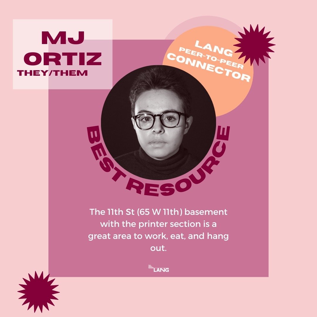 Today's Lang Peer-to-Peer Connect &quot;Best Underutilized Lang Resource&quot; is from MJ Ortiz, one of our Peer-to-Peer Connectors! Make sure to come by the Lang Cafe/Courtyard to say hi - swipe to see our schedule for the semester!

LPPC is a peer 
